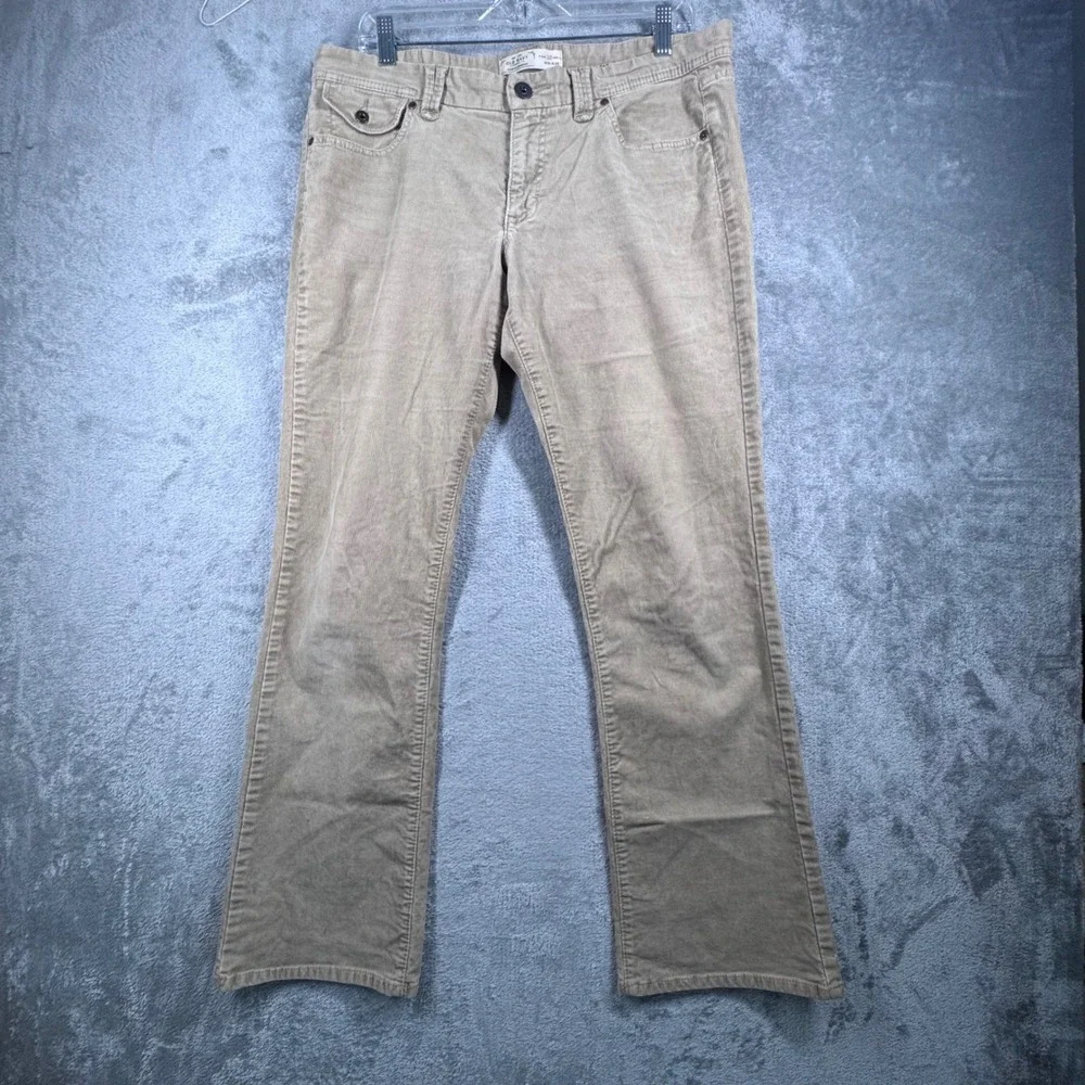 Old Navy Corduroy Pants 12 Tan Beige Bootcut Cottagecore Academia Classic‎ Y2K